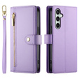 Flip case for Samsung Galaxy S24 FE, Wallet Zipper Pocket, purple