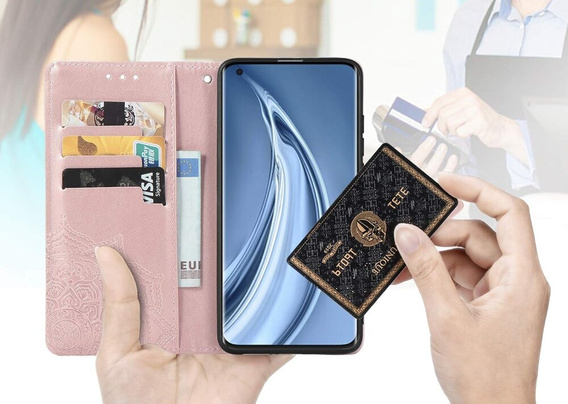 Flip case for Oppo Reno 12 Pro, Mandala, pink