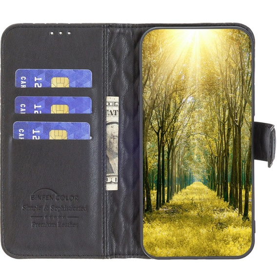 Flip case for Samsung Galaxy A05s, Wallet, BINFEN COLOR, black