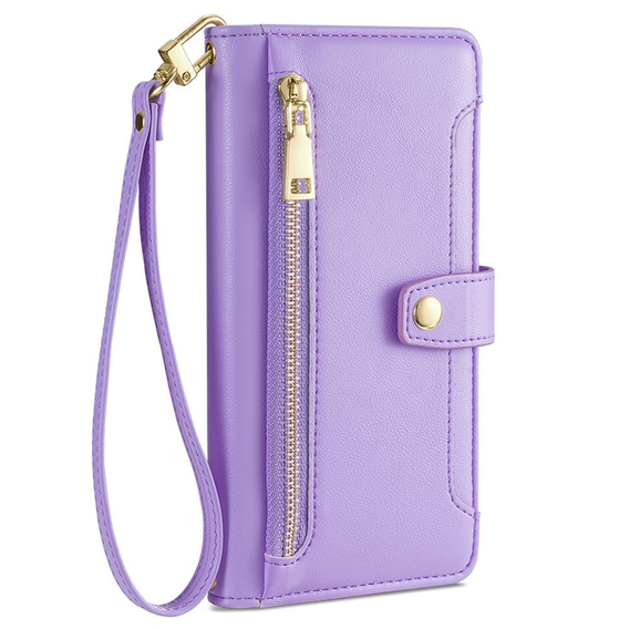 Flip case for Motorola Moto G84 5G, Wallet Zipper Pocket, purple