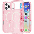 Case for iPhone 17 Pro Max, for MagSafe, glitter - translucent pink