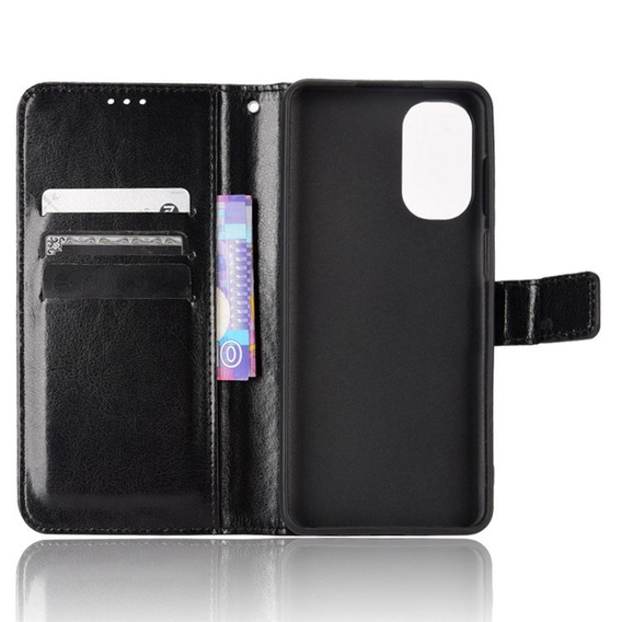 Flip case for Motorola Moto G62 5G, Crazy Horse Wallet, black