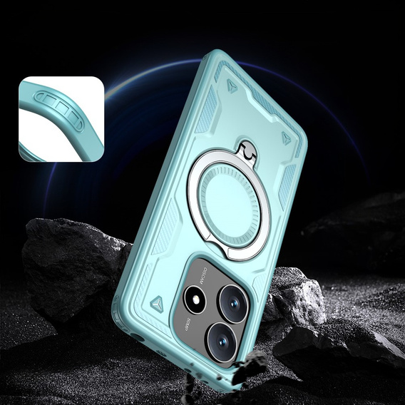 Case for Xiaomi Redmi Note 14 5G, Military MagSafe, blue + 9H glass