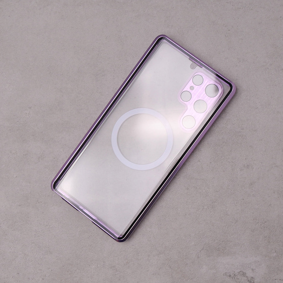Magnetic Dual Glass MagSafe case for Samsung Galaxy S22 Ultra, purple