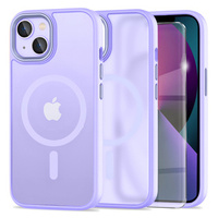 Case for iPhone 13, for MagSafe, ERBORD Matt Case, purple + Screen Glass