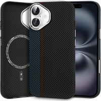 MagSafe's iPhone 16 Plus Case, Carbon Fiber, black / blue
