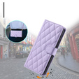 Flip case for Samsung Galaxy S24 FE, Rhombus Crossbody Leather, purple