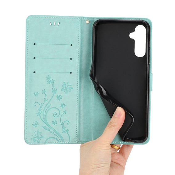 Flip case for Samsung Galaxy A55 5G, Wallet, Butterfly, purple