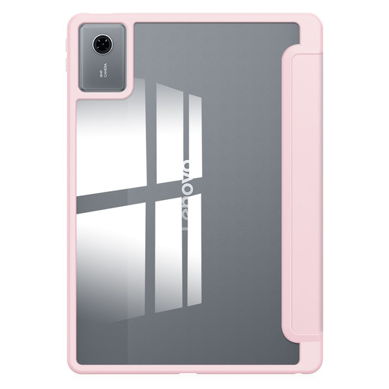 Case for Lenovo Idea Tab 11" 2025 TB336FU TB336ZU, with transparent back and stylus holder, pink