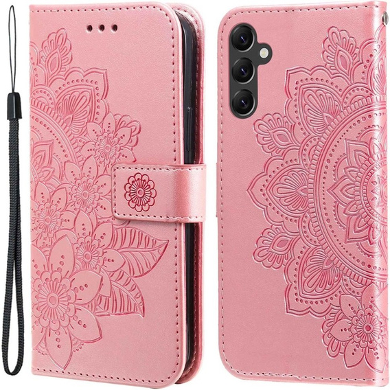 Flip case for Samsung Galaxy A14 4G/5G, Mandala Flower, pink rose gold