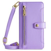 Flip case for Realme 14 Pro+ 5G, Wallet Zipper Pocket, purple