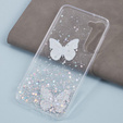 Case for Samsung Galaxy S24, Glitter Butterfly, white