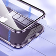 Case for iPhone 14, Magnetic Dual Glass, purple