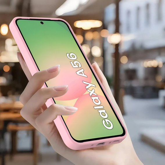 Case for Samsung Galaxy A56 5G, for MagSafe, ERBORD Matt Case, pink + Screen Glass