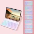Case with illuminated bluetooth keyboard for iPad 10.9 2022 (10 gen.), pink