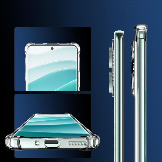 Case for Xiaomi Redmi Note 14 Pro 5G /  Poco X7 5G, Erbord Dropproof, transparent + Glass