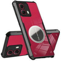 Case for Motorola Edge 50 Fusion 5G, with magnetic sheet, transparent / black