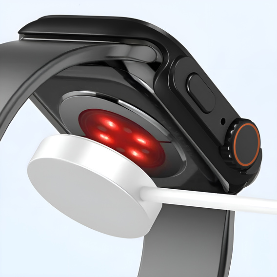 Electroplated TPU Full Coverage Case for Apple Watch 7 / 8 41MM, Black/Red