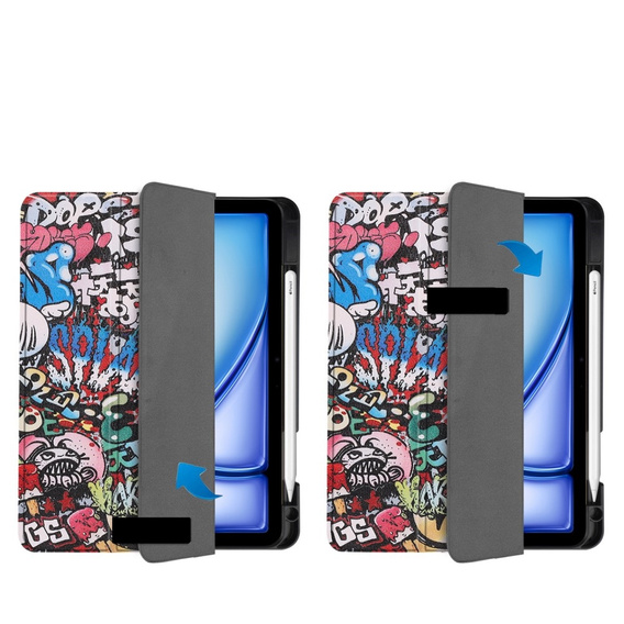 Case for Apple iPad Air 11" 6 gen. 2024 (A2902, Smartcase, graffiti