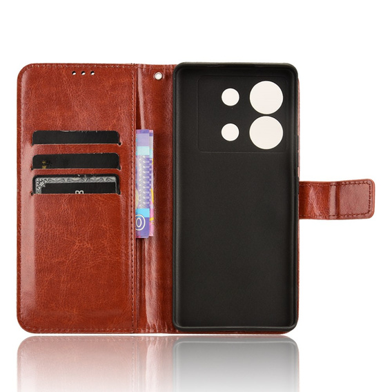 Flip case for Infinix Zero 30 5G, Crazy Horse Wallet, brown