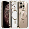 Case for iPhone 11 Pro Max, Electro MagSafe, gold + Screen Glass