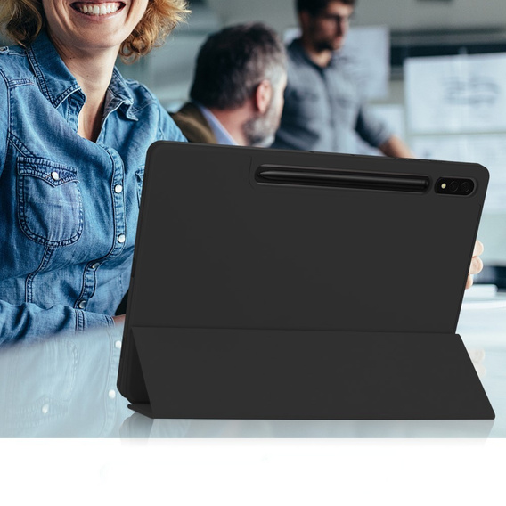 Case for Samsung Galaxy Tab S10+ Plus, Smartcase with stylus space, black