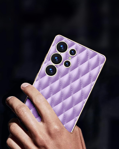 Case for Samsung Galaxy S25 Ultra, Leather Rhombus, purple