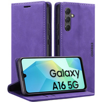 Case for Samsung Galaxy A16, ERBORD Vintage, wallet with flap, purple