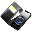 Flip case for Iphone 16E, QIALINO Leather Wallet, black
