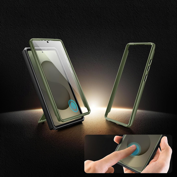 Rugged Case for Samsung Galaxy S25 Ultra – Tongate MECH Series Belt Clip, green