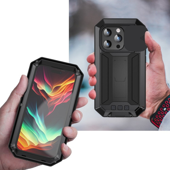 Case for iPhone 15 Pro, R-JUST CamShield Slide, armoured, black