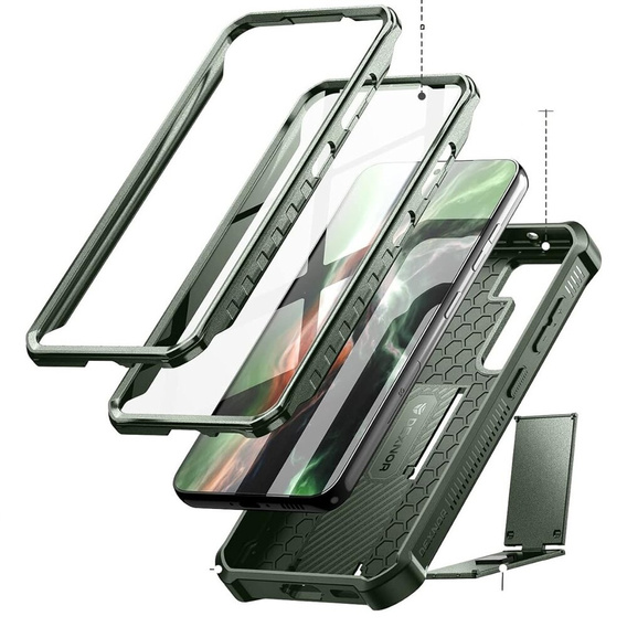 Armored case for Samsung Galaxy S23, Dexnor Full Body (Two Frames), green