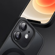 Case for iPhone 12, for MagSafe, ERBORD Matt Case, black + Screen Glass