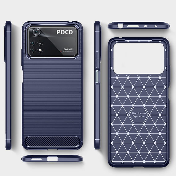 Case for Xiaomi Poco X4 Pro 5G, Carbon, blue