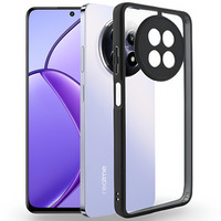 Case for Realme 12, Fusion Hybrid, with camera protection, transparent / black