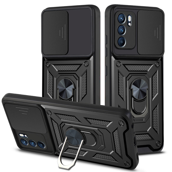 Case for Oppo Reno 6 5G, CamShield Slide, black
