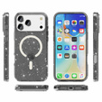 Case for iPhone 17 Pro Max, for MagSafe, glitter - translucent black