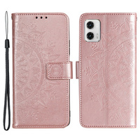 Flip case for Motorola Moto G73 5G, Mandala Flower, pink rose gold
