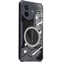 Case for Xiaomi Redmi Note 14 Pro/Pro+ 5G, with magnetic sheet, transparent / black