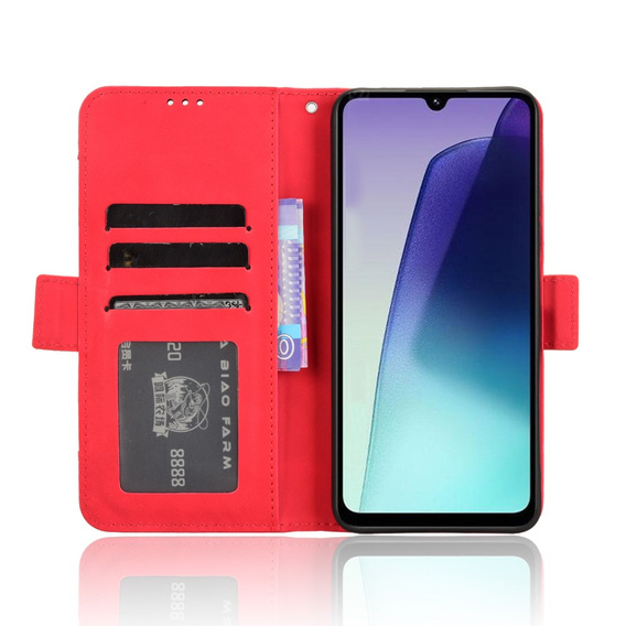 Flip case for Xiaomi Redmi 14C / Xiaomi Poco C75, Card Slot, red