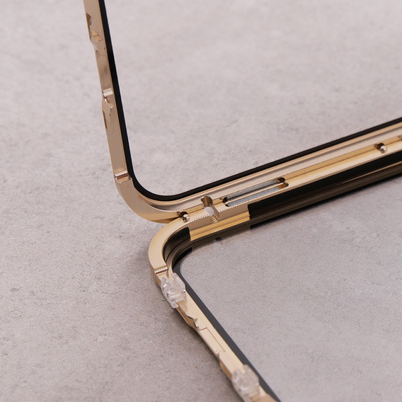 Case for iPhone 13, Magnetic Dual Glass, gold