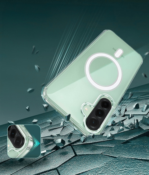 Case for Samsung Galaxy A56 5G, Dropproof MagSafe, transparent + 9H Tempered Glass