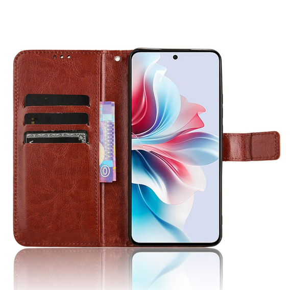 Flip case for Oppo Reno 11F 5G, Crazy Horse Wallet, brown