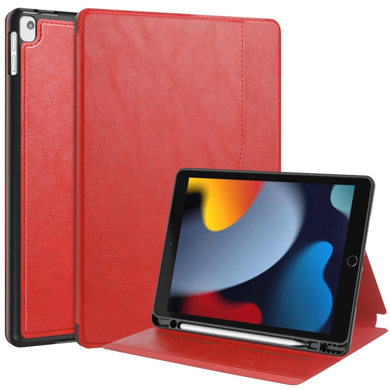 Case for iPad 10.2 2021 / 2020 / 2019, Business Card and Pen Slot, red