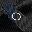 Case for Samsung Galaxy S23 Plus, Magsafe Slim Carbon, black / blue
