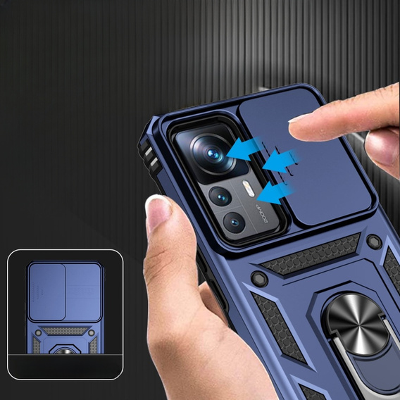 Case for Xiaomi 12T 5G / 12T Pro 5G, CamShield Slide, dark blue