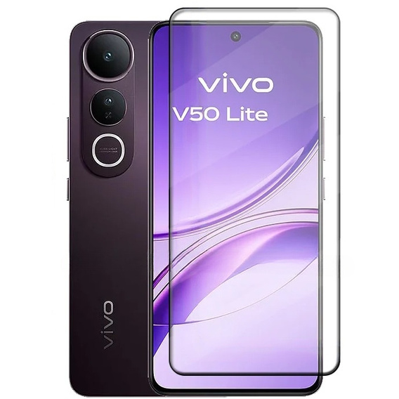 3D Tempered Glass for Vivo V50 Lite 4G / 5G, black frame