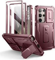 Armored case for Samsung Galaxy S24 Ultra, Dexnor Full Body (Two Frames), red