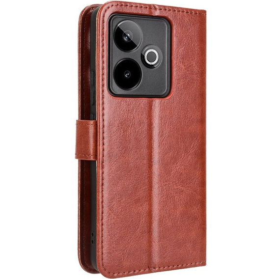Flip case for Realme GT 7 / 7T, Crazy Horse Wallet, brown