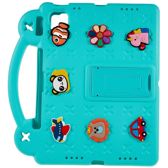 Children's case for Apple iPad Air 11" 6 gen. 2024, Cute Patterns, with stand, green